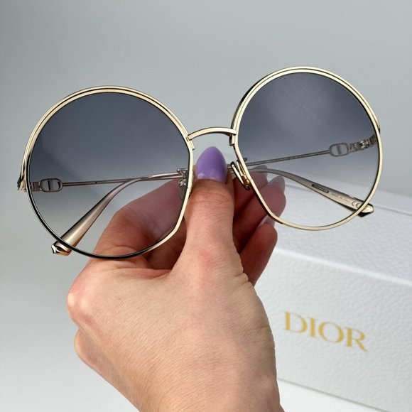 Dior EVERDIOR R1U C0A2 BRAND NEW Sunglasses Gold Gradient Unisex Metal Round - Picture 2 of 11